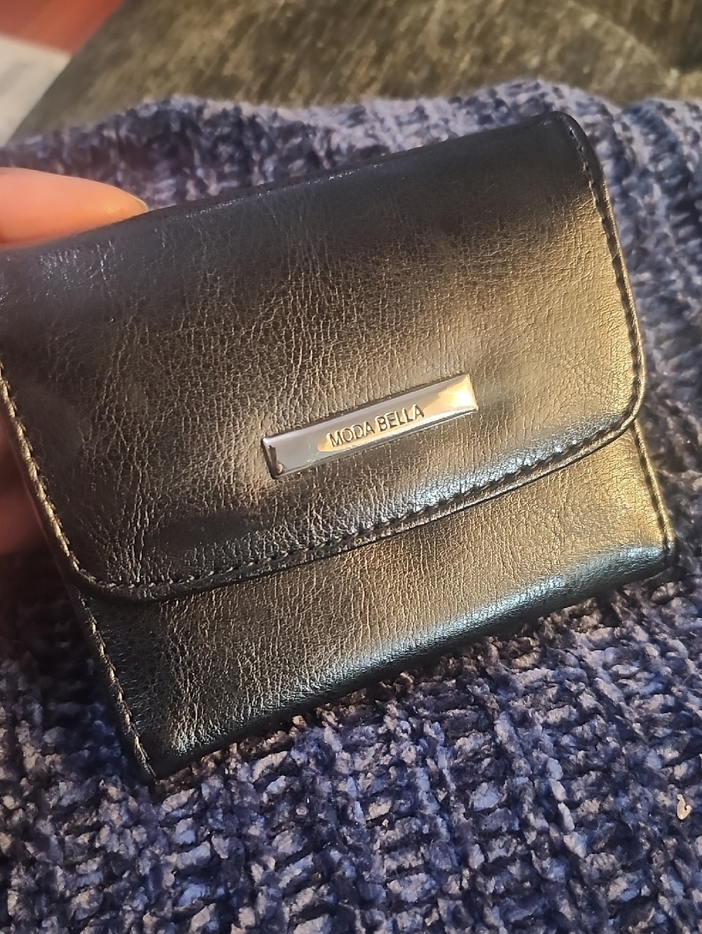 Moda Bella Black Faux Leather Wallet Compact NWOT